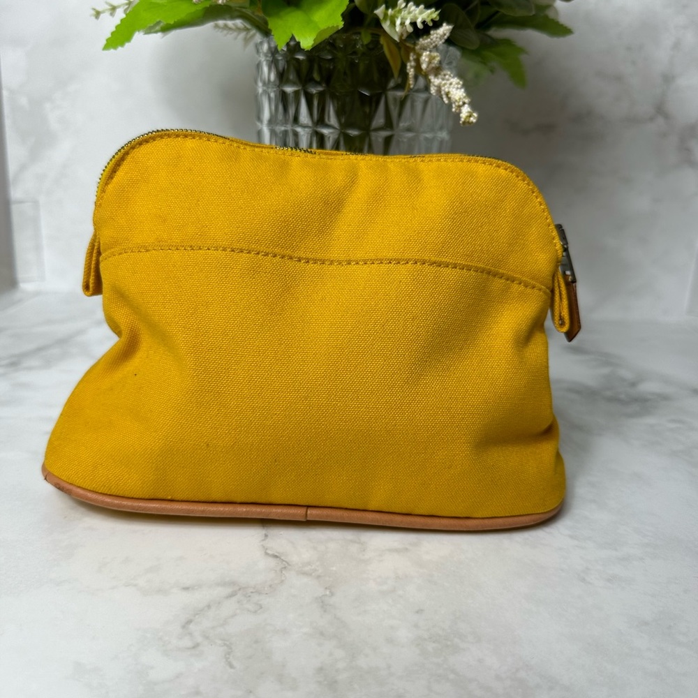 🔥 HERMES YELLOW COSMETIC/ TROUSSE BOLIDE TOILETRIES POUCH 🔥 - Picture 4 of 9